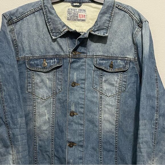 Sunset Creek Casual Menswear Denim Jean Jacket Size XXL Pro Edge Clothing - Picture 4 of 12